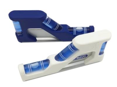 Shoe-shaped cylindrical bubble level vials in different colors